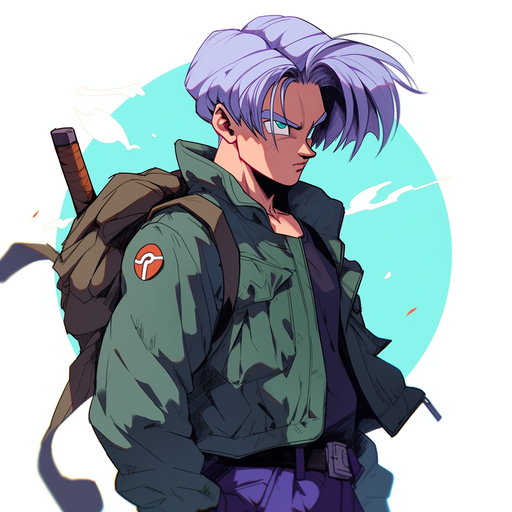 Trunks, a character from the Dragonball anime, in a profile picture (pfp) format.