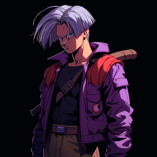 Trunks, a character from the Dragonball anime, in a profile picture style image.