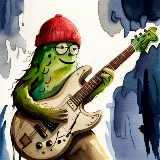 Cool watercolor pickle illustration.