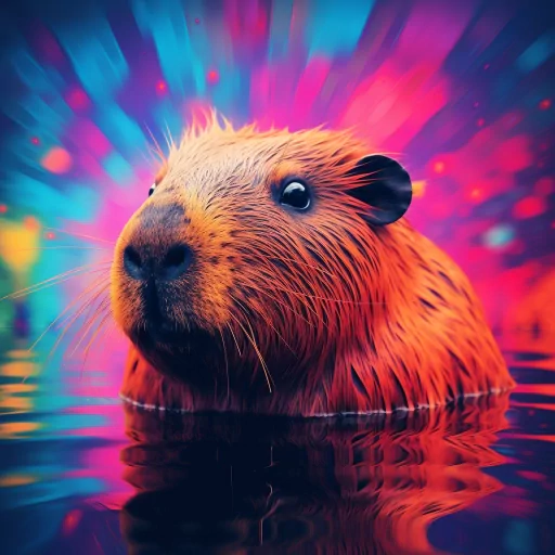 Colorful capybara avatar with vibrant background for profile photo.
