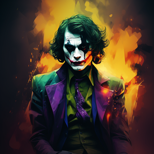 Joker-inspired sci-fi artwork.