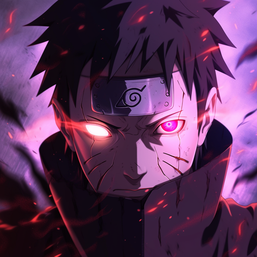 Obito Uchiha, a character from the Naruto series, depicted in a profile picture format.