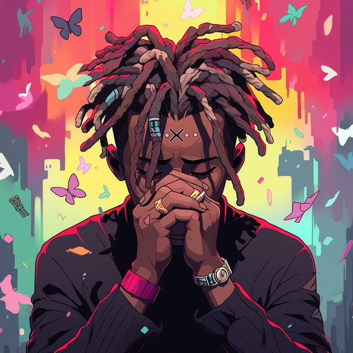 Colorful singing xxxtentacion profile picture (pfp) with a vibrant niji aesthetic.