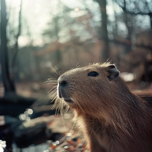 Capybara profile picture with a serene expression basking in sunlight amidst natural surroundings.