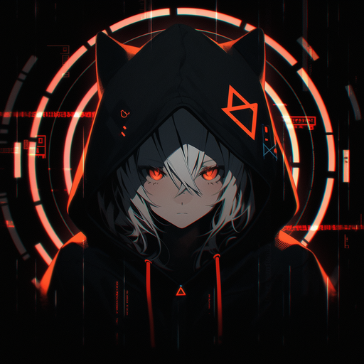Hacker-themed aesthetic profile picture with a monochrome color scheme and a touch of darkness.