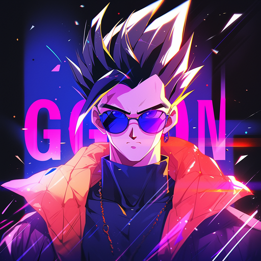 Gohan in maximalist style profile picture.