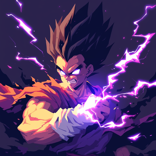 Powerful pixel art-style profile picture of Gohan, featuring vibrant colors and a determined expression.