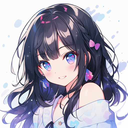 Colorful pfp of a girl with a vibrant niji-inspired aesthetic.