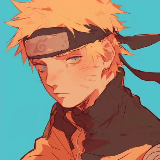 Stylized avatar of an anime character with spiky blonde hair and a headband, ideal for use as a profile picture or icon.