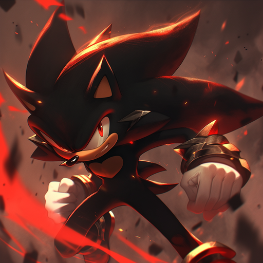 Shadow the Hedgehog in an epic pose.