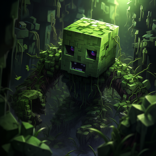 Pixel art Minecraft creeper avatar.