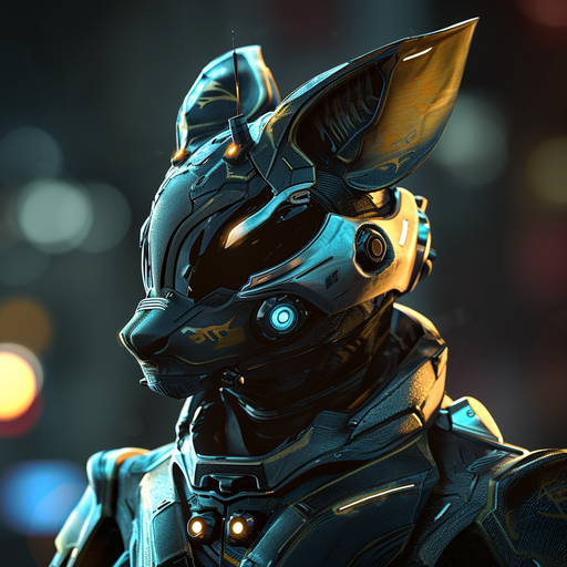 Protogen profile picture showing a futuristic robot-like creature with glowing blue eyes.