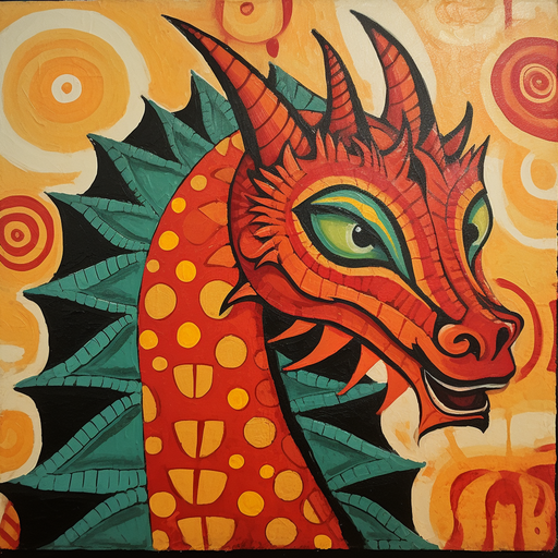 Colorful dragon artwork.