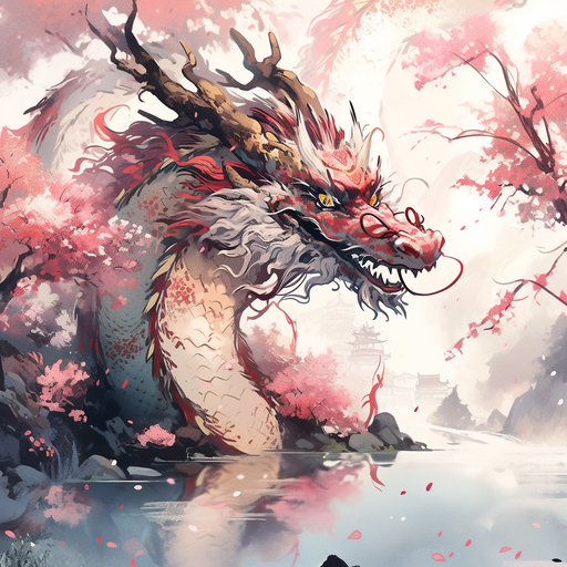 Majestic Japanese dragon artwork as a profile picture (pfp) in vibrant colors.