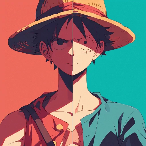 Anime character profile picture with dual-tone background.
