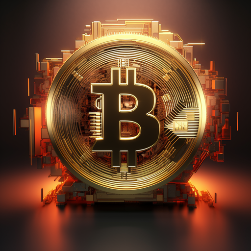 Abstract representation of Bitcoin logo, symbolizing digital currency.