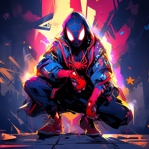 Spiderman 2099 in vibrant colors.