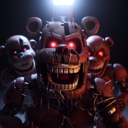 3D rendering of a character from Five Nights at Freddy's in an anti-aliased style.