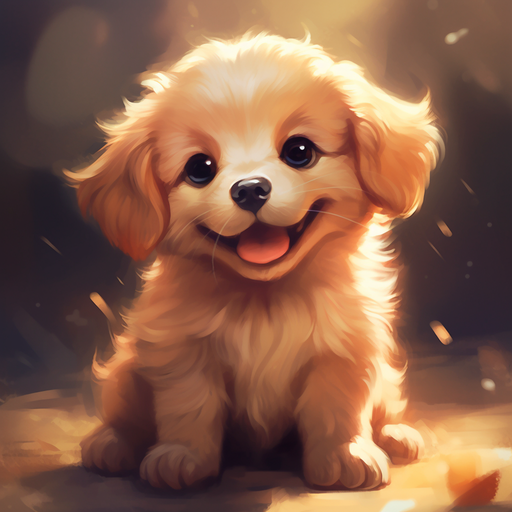 Cute puppy with a playful expression.