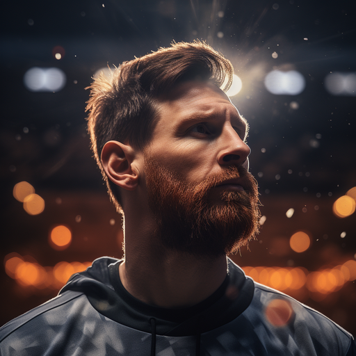 Lionel Messi in bokeh background.