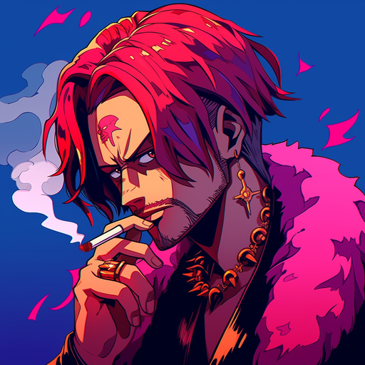 Shanks from One Piece anime with pop art style pfp.