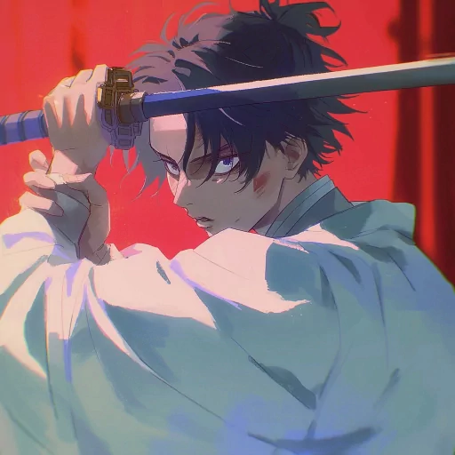 Yuta Okkotsu profile picture wielding a sword with a red background.