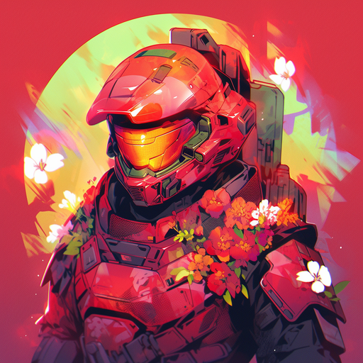 Master Chief in a distinctive style with vibrant colors.
