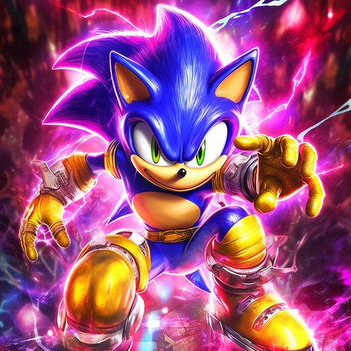 Purple and yellow Sonic character profile picture.
