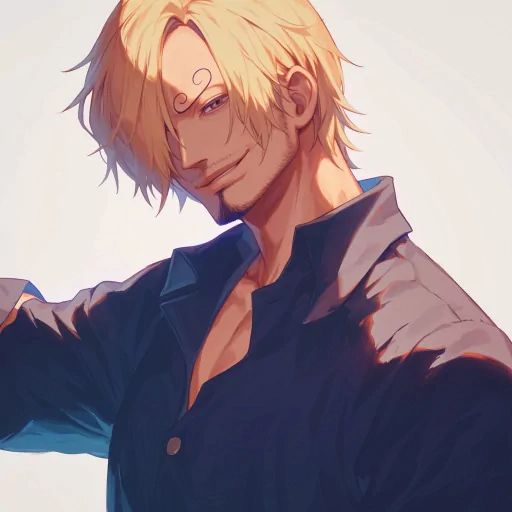 Stylized avatar illustration of a blond male anime character with a confident smirk for a profile picture.