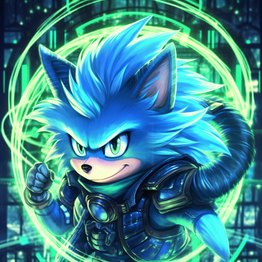 Iridescent Sonic profile picture with a phantom-like appearance.