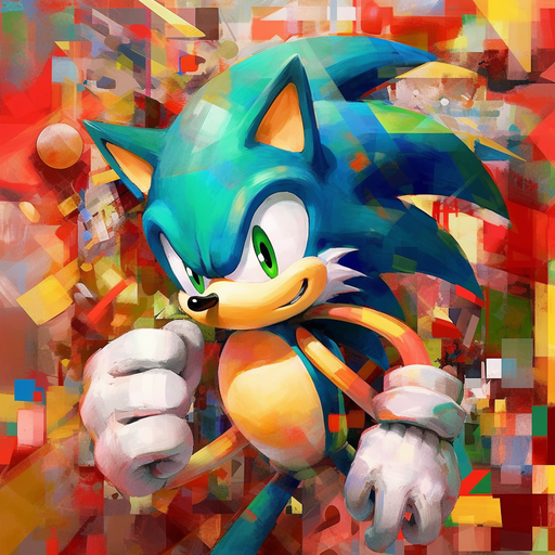 Sonic the Hedgehog with vibrant colors in a profile picture style - Version 5.1
