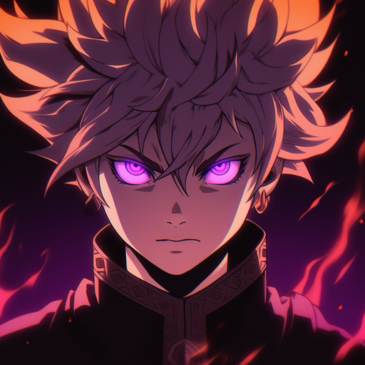 Asta from Black Clover in abstract artstyle.