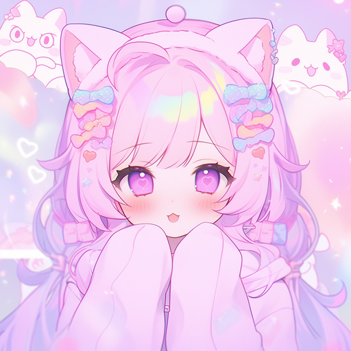 A cute anime-style profile picture in colorful, pastel tones.