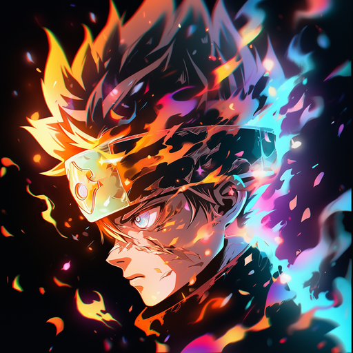 Abstract art of Asta, a character from Black Clover with colorful strokes and dynamic composition.