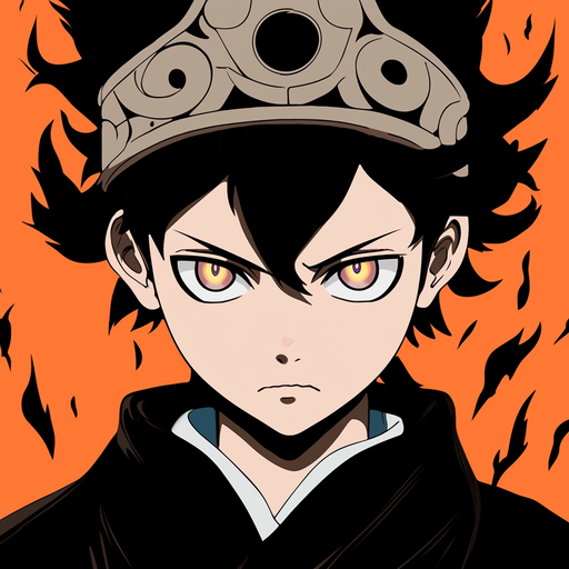 A minimalist portrait of Asta, the character from Black Clover, with clean lines.