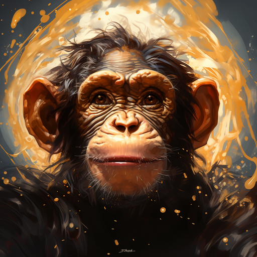 Smiling monkey portrait.