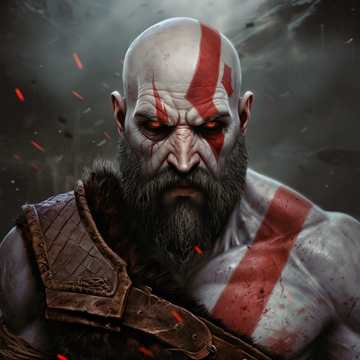 Kratos, the powerful God of War, depicted in this game-inspired image.