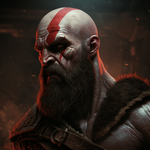 Kratos, the powerful God of War, depicted in a dynamic image from the PS2 game.