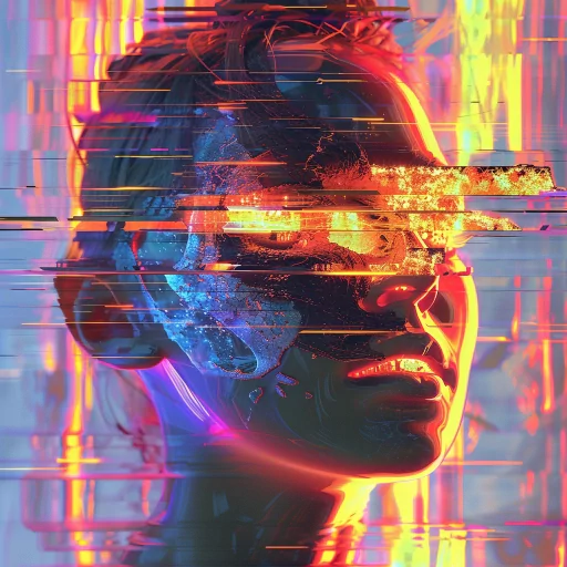 Abstract digital art profile picture featuring a woman with a glitch effect.