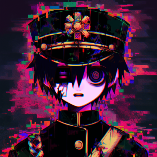 Glitched profile picture featuring Hanako-kun from the anime