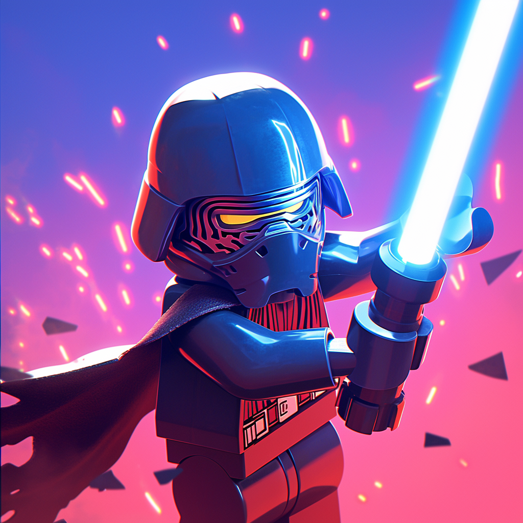 LEGO Star Wars character with blue lightsaber profile picture/avatar.
