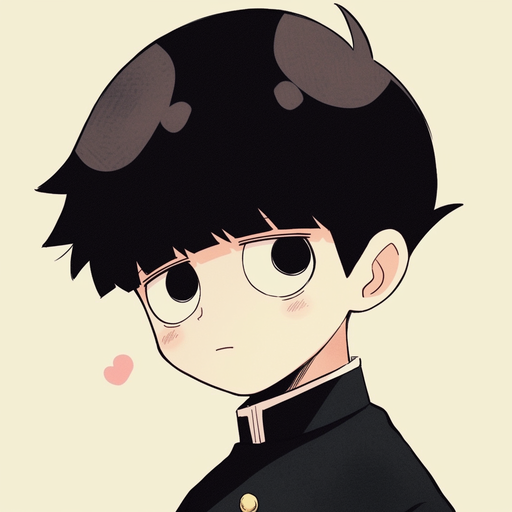 Smiling character from Mob Psycho 100 anime.