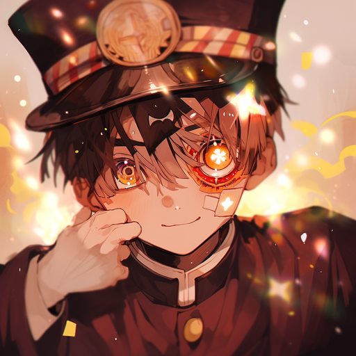 Hanako-kun profile picture with golden hues