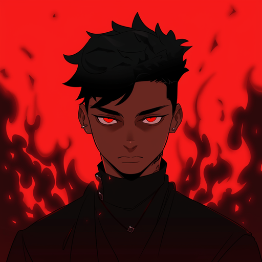 Anime character with a dark expression wearing a scarface mask.