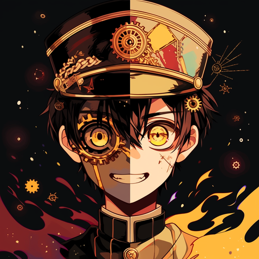 Golden Hanako kun avatar with a captivating sheen.