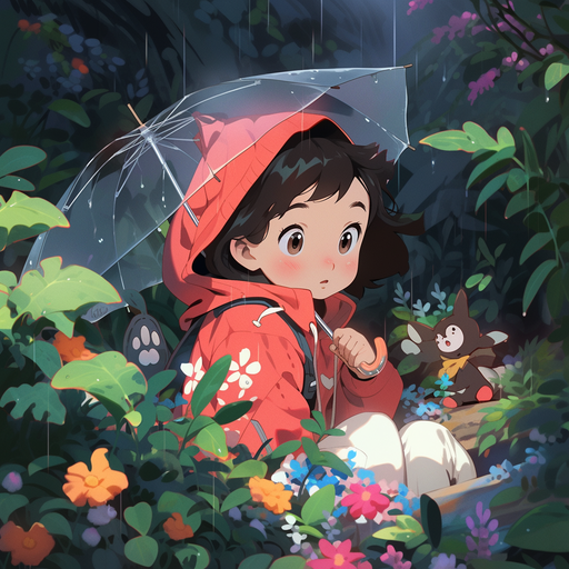 Anime-inspired avatar with Studio Ghibli vibe: vibrant colors, dreamy atmosphere, and hints of nature and magic.