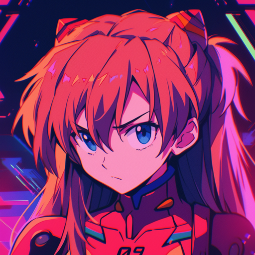 Anime character with vibrant colors and futuristic design.