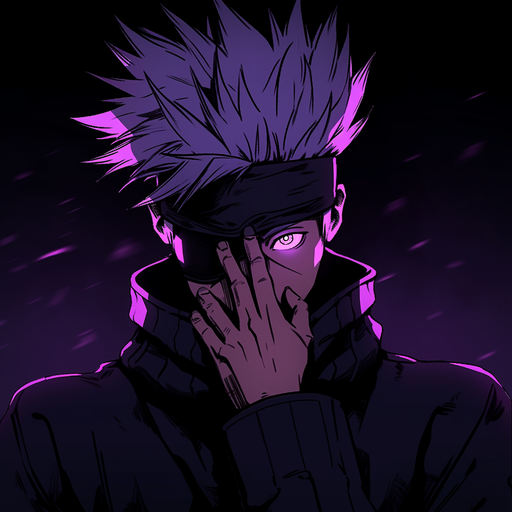 Gojo Satoru's black and white profile picture from Jujutsu Kaisen.