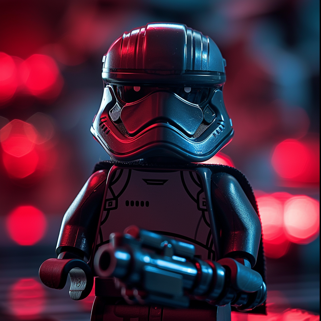 LEGO Star Wars character minifigure avatar with red and blue background.