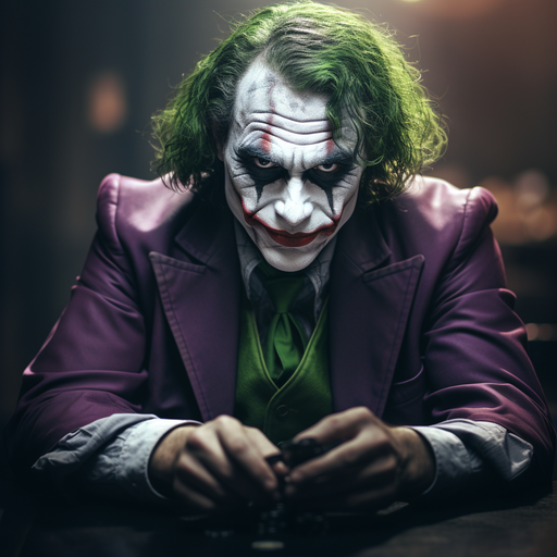 Vintage profile picture of Joker with a dramatic filter.
